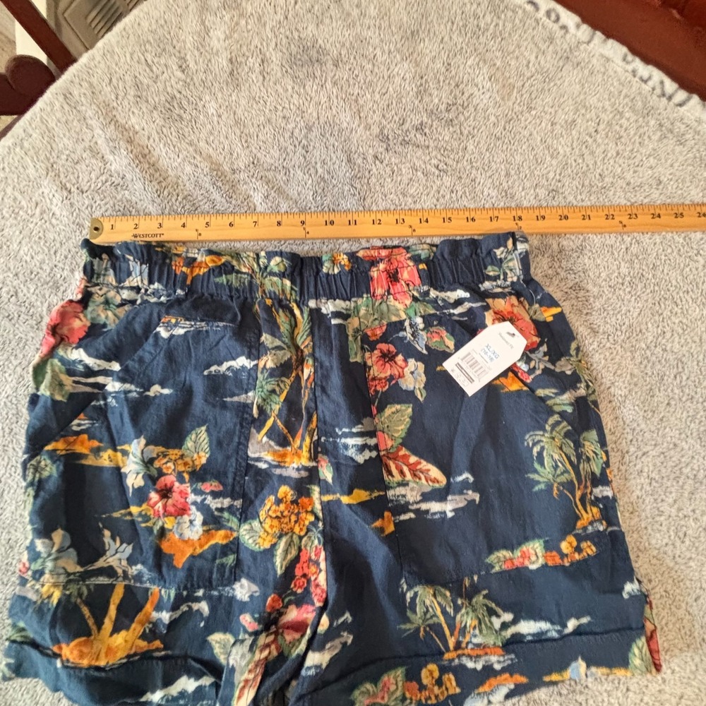 Time Tru Women Shorts XL 100% Linen Tropical Pockets Beachy Boho Hawaiian 18974 - Picture 4 of 10